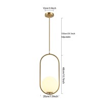 Kefa Not Hardwired Battery Operated Pendant Lighting, No Wire Mid Century Pendant Light Glass Ceiling Hanging Lighting Fixture With White Globe Glass Chandelier For Kitchen Island Dining Room Bedroom