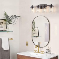 Diniluse 4 Light Bathroom Vanity Light Fixtures Black Vanity Lights Lighting Fixtures Modern Bathroom Lighting Fixtures Over M