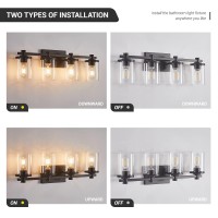 Diniluse 4 Light Bathroom Vanity Light Fixtures Black Vanity Lights Lighting Fixtures Modern Bathroom Lighting Fixtures Over M