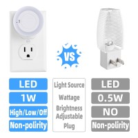 Night Light With Highlowoff Switch Led Manual Nightlight Max 20 Lumens Indoor For Bathroom Hallway Bedroom Kitchen Warm