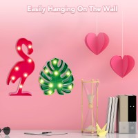 Flamingo and palm leaves night table light will make your home more active and cute LED bulb began to warm white enjoy your warm and comfortable home