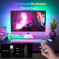 Willed 2In1 Under Monitor Light Bar Gaming Lights For Gaming Setup Desk Led With Remote Controller 5V Usb Powered Rgb Light