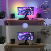 Willed 2In1 Under Monitor Light Bar Gaming Lights For Gaming Setup Desk Led With Remote Controller 5V Usb Powered Rgb Light