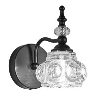 Zilanl Industrial 1-Light Bathroom Vanity Light Fixture, Black Wall Source With Glass Shade, Rust-Proof And Durable, Using G9 Bulbs For Bedroom, Bathroom, Living Room