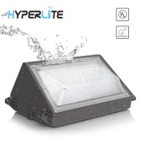 Hyperlite Led Wall Pack Light 50W With Dusk-To-Dawn Photocell, 5000K Commerical Security Lighting, Ideal Adjustable Wall Pack Lights Outdoor For Workshop Yard Shop Warehouse Barn Factory