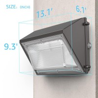 Hyperlite Wall Pack Lights Outdoor Led 120W With Dusk-To-Dawn Photocell, Ideal Outdoor Security Lighting Commercial And Industrial Led Wall Lights For Parking Lot Garage Warehouse Factory