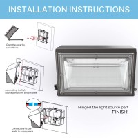 Hyperlite Wall Pack Lights Outdoor Led 120W With Dusk-To-Dawn Photocell, Ideal Outdoor Security Lighting Commercial And Industrial Led Wall Lights For Parking Lot Garage Warehouse Factory