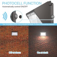 Hyperlite 70W Led Wall Pack With Dusk-To-Dawn Photocell, Ideal Adjustable Security Lights Outdoor For Barn Yard Garage Shop Factory Etl Listed