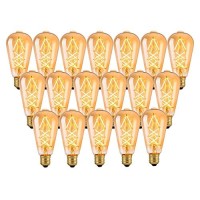 Omed Led Edison Light Bulb 18 Pack Dimmable Vintage Style Amber Glass Crisscross Filament Led Bulbs 60 Watt Equivalent 2700K