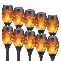 Dikaida 10Pack Solar Torch Light Flickering Flame,Solar Outdoor Light Ip65 Waterproof, Christmas Decorations Upgraded Solar Powered Pathway Lights Landscape Lanterns Auto On/Off For Garden,Patio,Yard