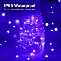 Battery Operated Led Uv Black Lights 4 Pack 656Ft 20Led Uv Lamp Bead Flexible Blacklight Fixtures Purple Fairy String Lights F