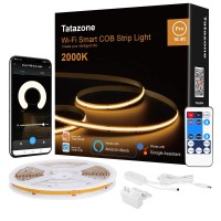 Tatazone 2000K Yellow Smart Cob Led Strip Light With App And Remote Control 164Ft Wifi Orange Color Led Light Strip Work With