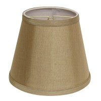 High Quality Fabric Lamp Shade Features a sturdy brass finish metal Bulb Clip that fits securely to your bulb No finial is needed Shade measures 6 top diameter x 10 bottom diameter x 75 slant height Hardback lampshade on white styrene backing Made from hi