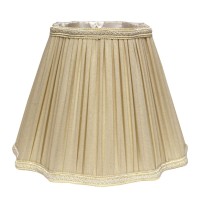 High Quality Fabric Lamp Shade Includes Brass Finish Washer Washer fitters sits on top of the harp Intended for use with customers own finial Shade measures 7 top diameter x 16 bottom diameter x 12 slant height Softback pleated lampshade with white liner 