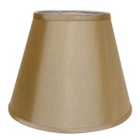 High Quality Fabric Lamp Shade Includes Brass Finish Washer Washer fitters sits on top of the harp Intended for use with customers own finial Shade measures 10 top diameter x 18 bottom diameter x 13 slant height Hardback lampshade on white styrene backing