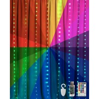 Curtain Lights 300 Led Christmas Lights 16-Color Changing Fairy Lights Twinkle Lights Usb Powered Remote Control For Bedroom Party Christmas Lights