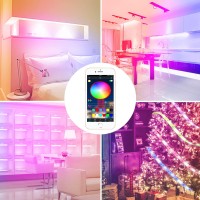 Apspow Led Lights 100Ft Led Strip Lights With Bluetooth And App Control Multicolor Rgb Led Light Strips Music Sync Color Changi