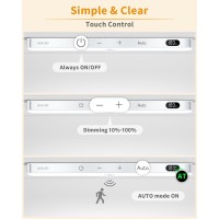 Willed Under Cabinet Lights Rechargeable Battery Display 60 Led Touch Light Bar Motion Sensor Light Indoor Battery Operated