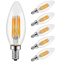 Emotionlite Led Light Bulbs, Dimmable Candelabra Bulbs, E12 Base, Warm White, Chandelier Light, Ceiling Fan Bulb, 40W Equivalent, 4W, 2700K, 350Lm, Ul Listed, 6 Pack