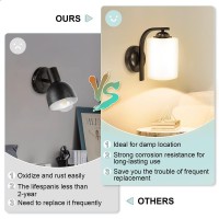 Canmeijia Wall Sconce 1 Light Modern Wall Light Fixture Bathroom Vanity Lights With Matte Black Wall Lamp For Bedroom Kitchen