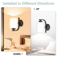 Canmeijia Wall Sconce 1 Light Modern Wall Light Fixture Bathroom Vanity Lights With Matte Black Wall Lamp For Bedroom Kitchen