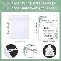 50 Set Funeral Party Favors Memorial White Candles Unscented Funeral Gifts Tealight Candles With Condolence Bereavement Cards An