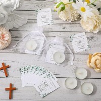 50 Set Funeral Party Favors Memorial White Candles Unscented Funeral Gifts Tealight Candles With Condolence Bereavement Cards An