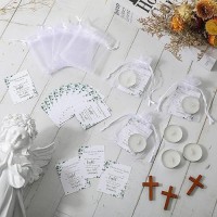 50 Set Funeral Party Favors Memorial White Candles Unscented Funeral Gifts Tealight Candles With Condolence Bereavement Cards An