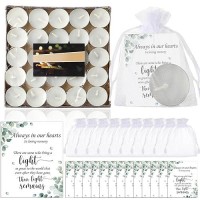 50 Set Funeral Party Favors Memorial White Candles Unscented Funeral Gifts Tealight Candles With Condolence Bereavement Cards An