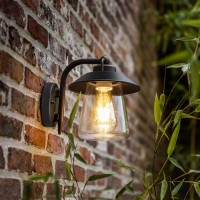 Lutec Outdoor Indoor Wall Lantern Farmhouse Barn Wall Sconce Lighting Fixture Matte Black Finish Antirust Wall Mount Light Wa