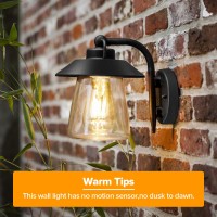 Lutec Outdoor Indoor Wall Lantern Farmhouse Barn Wall Sconce Lighting Fixture Matte Black Finish Antirust Wall Mount Light Wa