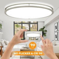 Dllt 32In Oval Led Ceiling Light Fixture 65W Dimmable Led Flush Mount Ceiling Light With Remote 3000K4000K5000K Adjustable