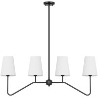 Brightever Linear Chandelierkitchen Island Lighting 4Light Black Chandeliers For Dining Room Light Fixture Over Table Modern