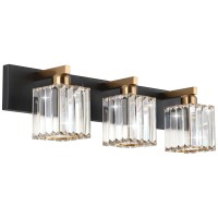 Aipsun Crystal Vanity Light Bathroom Lighting Fixtures 3 Light Modern Vanity Lighting Fixtures (Exclude Bulb)