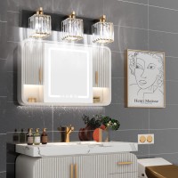 Aipsun Crystal Vanity Light Bathroom Lighting Fixtures 3 Light Modern Vanity Lighting Fixtures (Exclude Bulb)