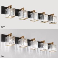 Aipsun Modern Vanity Light Bathroom Lighting Fixtures 5 Light Crystal Bathroom Vanity Light Fixtures (Exclude Bulb)