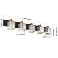 Aipsun Modern Vanity Light Bathroom Lighting Fixtures 5 Light Crystal Bathroom Vanity Light Fixtures (Exclude Bulb)