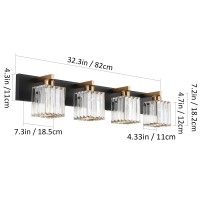 Aipsun Bathroom Vanity Light Fixtures Crystal Vanity Light For Bathroom 4 Light Modern Bathroom Vanity Lighting (Exclude Bulb)