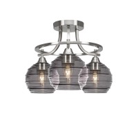 Paramount 3 Light Semi-Flush In Brushed Nickel Finish With 6