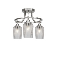 Paramount 3 Light Semi-Flush In Brushed Nickel Finish With 5