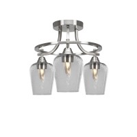 Paramount 3 Light Semi-Flush In Brushed Nickel Finish With 5