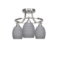 Paramount 3 Light Semi-Flush In Brushed Nickel Finish With 5