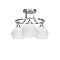 Paramount 3 Light Semi-Flush In Brushed Nickel Finish With 5.75