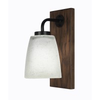 Oxbridge 1 Light Wall Sconce In Matte Black & Painted Wood-Look Metal Finish With 4.5