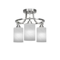 Paramount 3 Light Semi-Flush In Brushed Nickel Finish With 4