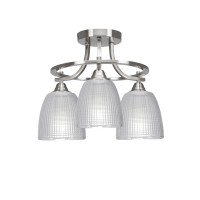 Paramount 3 Light Semi-Flush In Brushed Nickel Finish With 5