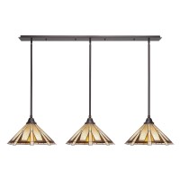 3 Light Linear Pendalier With Hang Straight Swivels Shown In Dark Granite Finish With 16