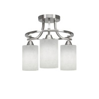 Paramount 3 Light Semi-Flush In Brushed Nickel Finish With 4