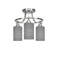 Paramount 3 Light Semi-Flush In Brushed Nickel Finish With 4