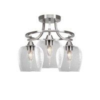 Paramount 3 Light Semi-Flush In Brushed Nickel Finish With 6